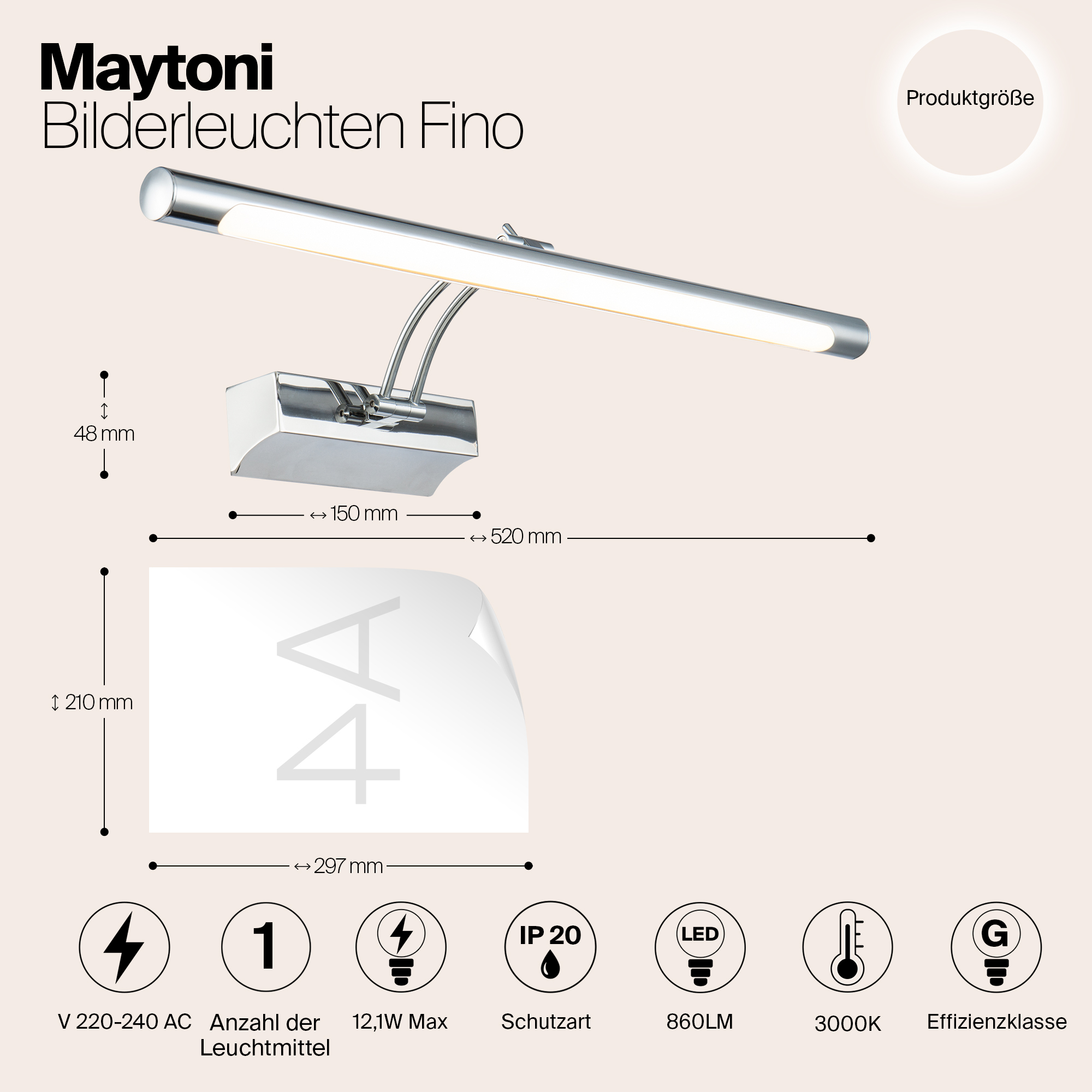 картинка Подсветка для картин Maytoni Fino MIR003WL-L12CH магазин pro-decor.kz являющийся официальным дистрибьютором в Казахстане картинка Подсветка для картин Maytoni Fino MIR003WL-L12CH от магазина pro-decor.kz