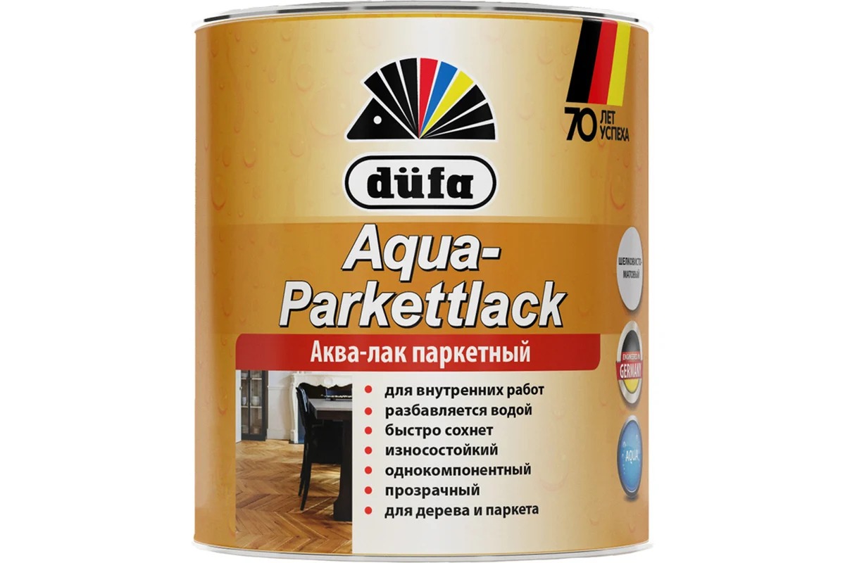 Купить Dufa Лак AQUA-PARKETTLACK шелковисто-матовый 750мл Dufa Лак AQUA-PARKETTLACK шелковисто-матовый 750мл
