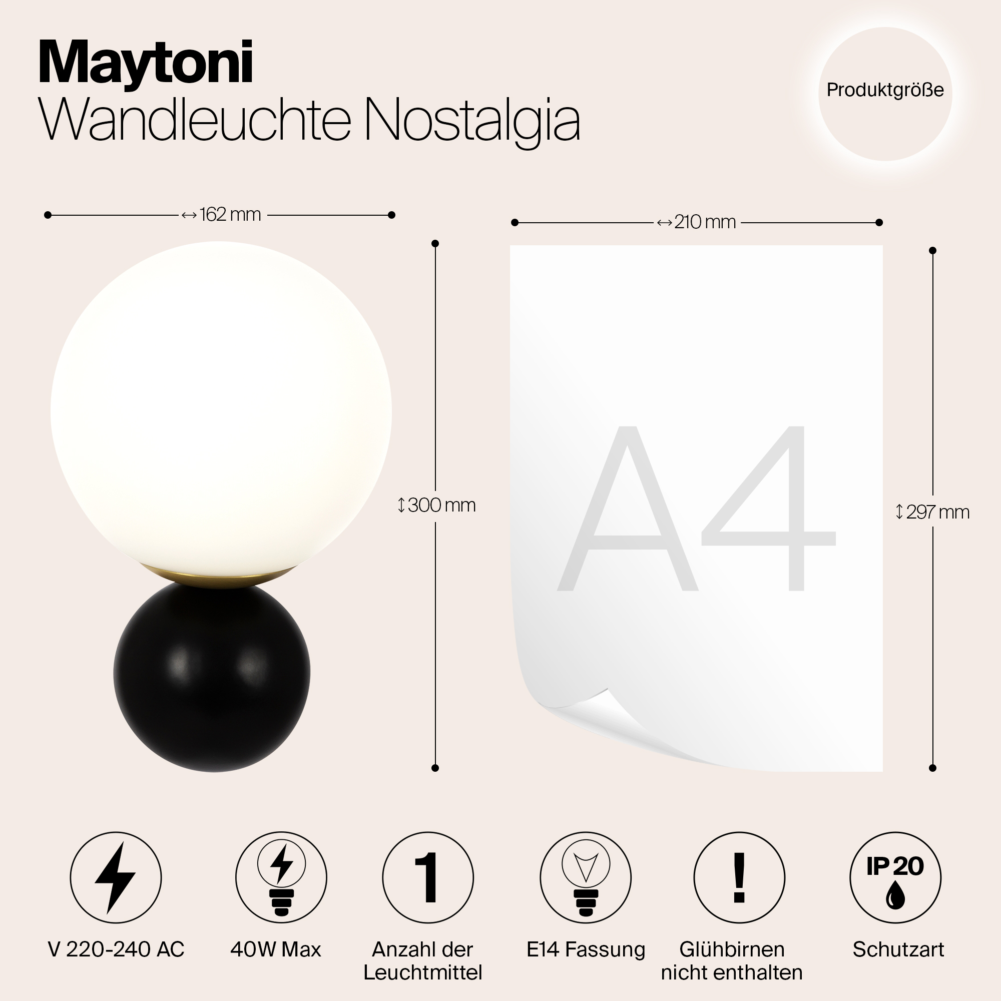 картинка Настенный светильник (бра) Maytoni MOD048WL-01G от магазина pro-decor.kz