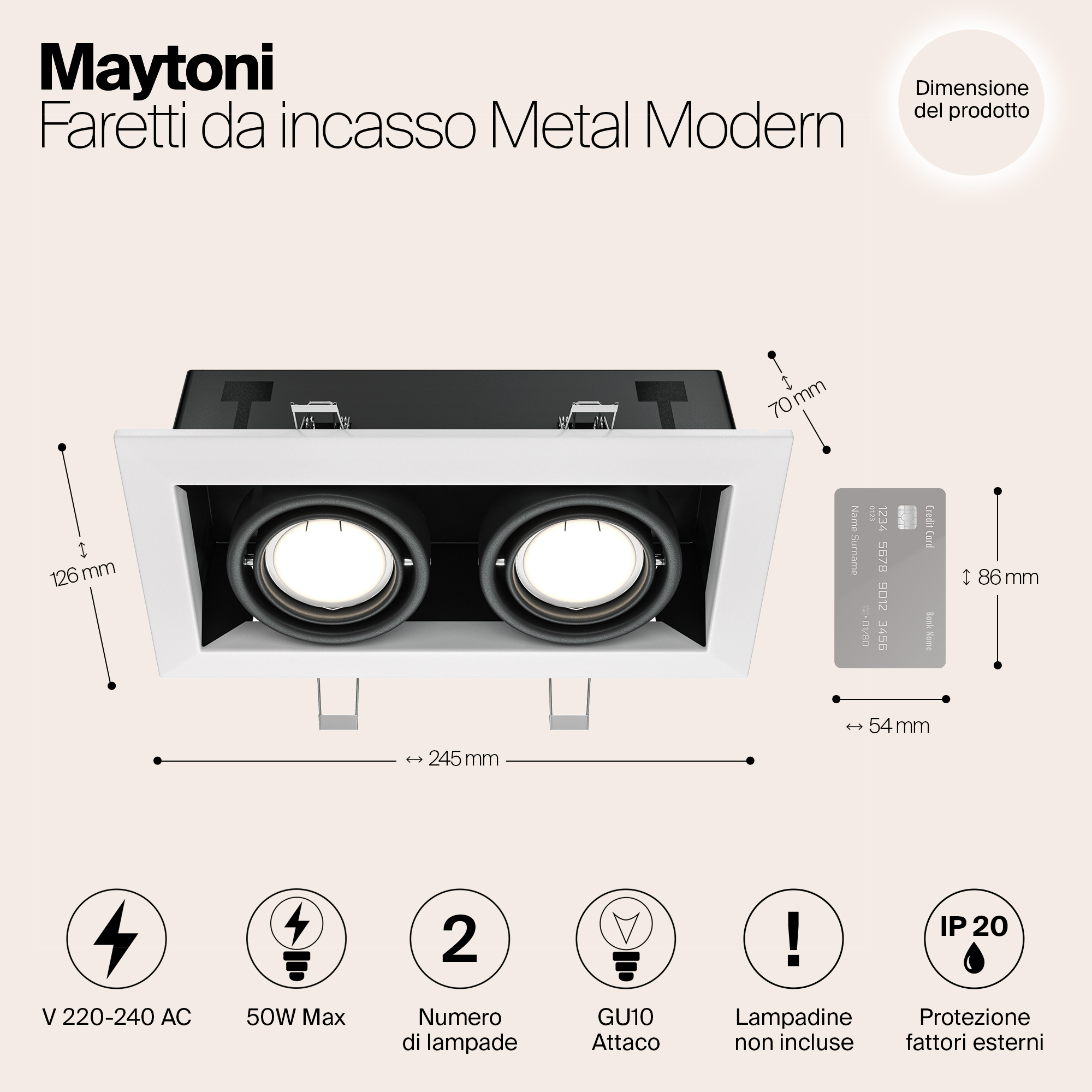 картинка Встраиваемый светильник Maytoni Metal DL008-2-02-W от магазина pro-decor.kz