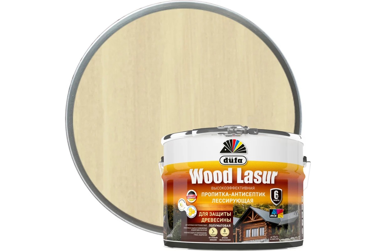 Купить Dufa Пропитка WOOD LASUR бесцветная 9л Dufa Пропитка WOOD LASUR бесцветная 9л