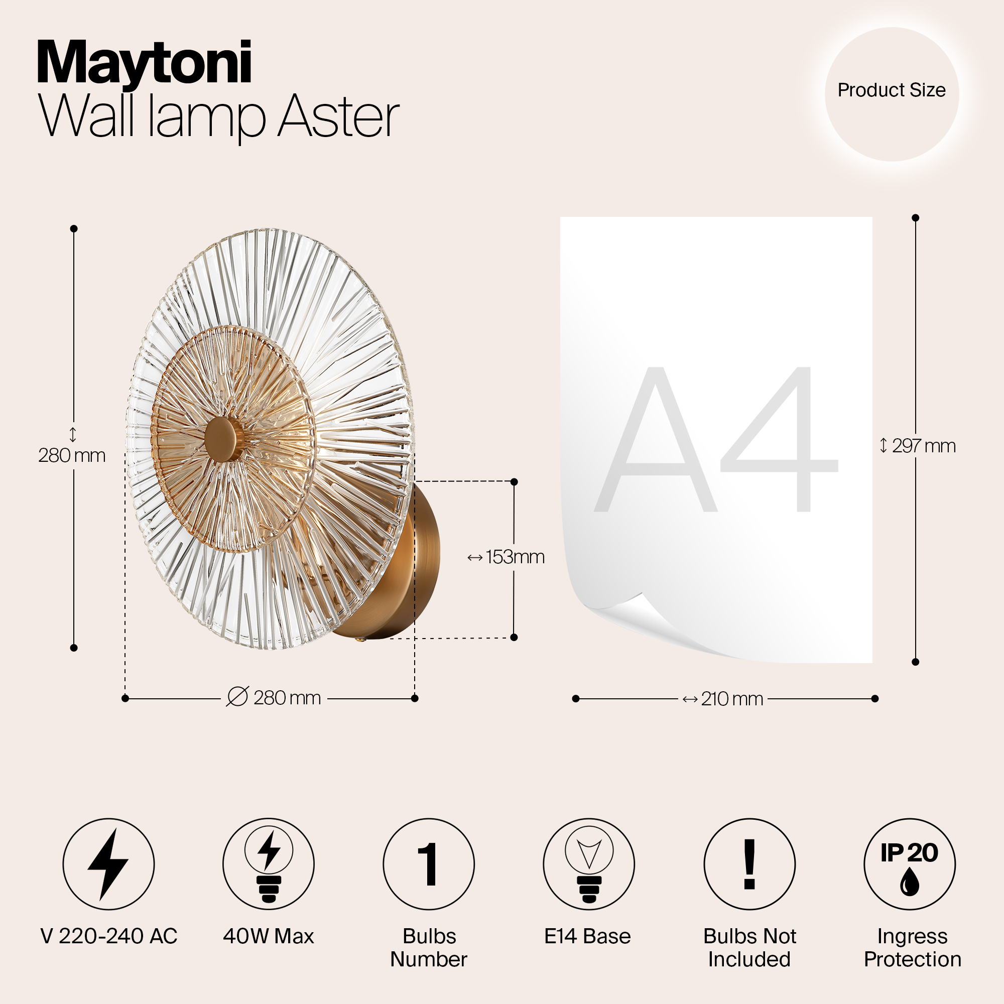картинка Бра Maytoni MOD007WL-01G от магазина pro-decor.kz